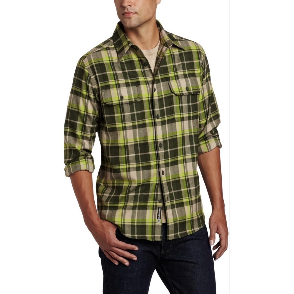 Marmot Plaid Long Sleeve Button Down Shirt Outdoor Hiking Men's Size Large